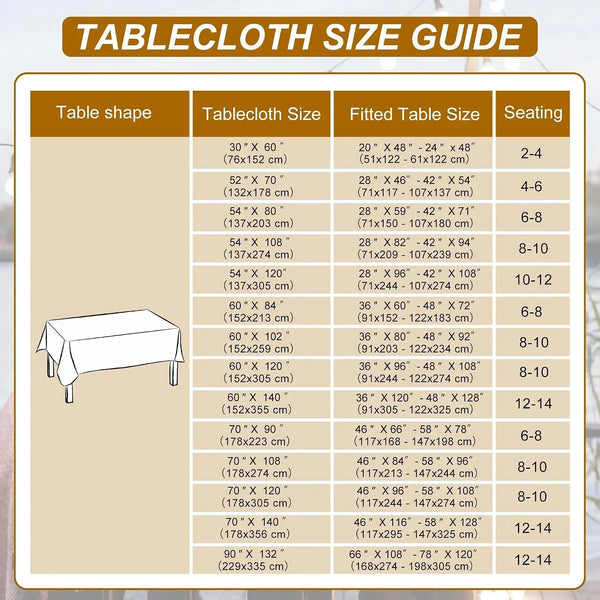 Rectangle Tablecloth - 70 X 108 Inch - Waterproof Stain and Wrinkle Resistant Washable Table Cloth, Decorative Fabric Table Cover for Kitchen Dining Room Party and Outdoor Use, White6