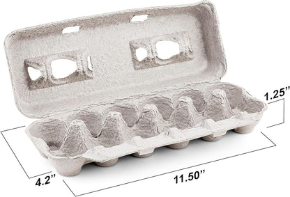 Blank Natural Pulp Egg Cartons Holds up to Twelve Eggs - 1 Dozen - Strong Sturdy Egg Crate Cardboard Material Perfect for Storing Extra Eggs (25 Pieces) - Made in the USA2
