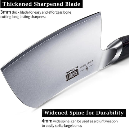 7'' Butcher Knife, Japanese Kitchen Heavy Duty Meat Cleaver Knife3