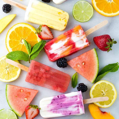 10-Cav Popsicle Molds, Silicone Ice Pop Mold for DIY Frozen Treats | with 10 Reusable Sticks, 50 Wooden Sticks, 50 Storage Bags, Funnel, Brush, Recipe, Make Healthy Pops, Smoothies, Juice9
