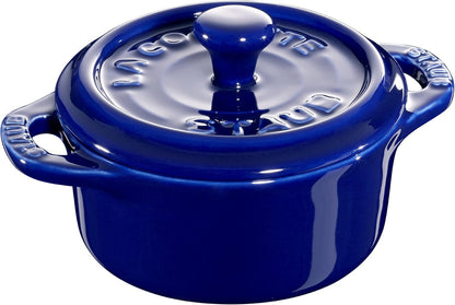 STAUB Ceramic Dutch Oven 3-Piece Mini round Cocotte, Dark Blue2