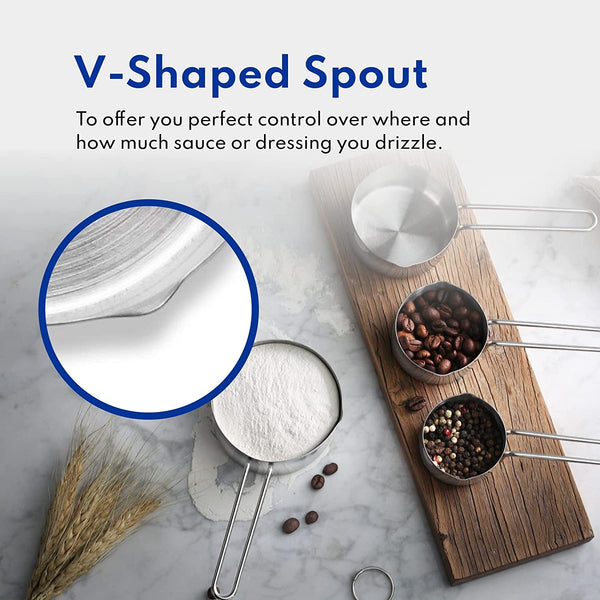 42917 Stainless Steel Measuring Cups and Spoons Set, 8-Piece Metal Measuring Set for Baking, Cooking, Dry and Liquid Ingredients, Restaurant Grade, Silver8