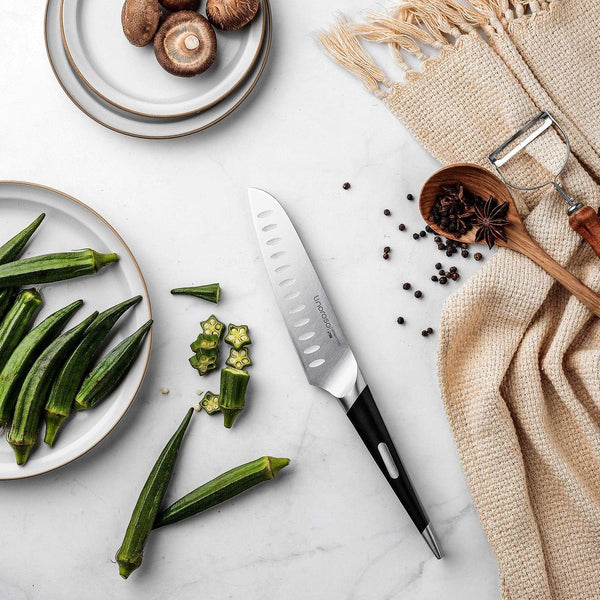 Santoku Knife - Ultra Sharp German High-Carbon Stainless Steel, 6 Inch - Mako Series with Exquisite In-Drawer Knife Block7