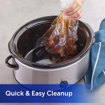 Kitchens Slow Cooker Liners, Regular Size, Fits 3-8 Quarts, 8Ct | Fits 3-8 Qt round and Oval Slow Cookers, No-Scrub Cleanup, Food-Safe Nylon Blend Material, Heat-Resistant to 400F, Bpa-Free5
