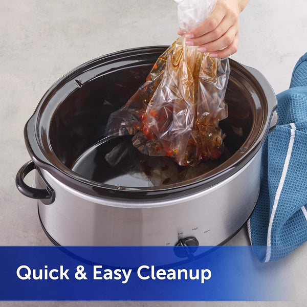Kitchens Slow Cooker Liners, Regular Size, Fits 3-8 Quarts, 8Ct | Fits 3-8 Qt round and Oval Slow Cookers, No-Scrub Cleanup, Food-Safe Nylon Blend Material, Heat-Resistant to 400F, Bpa-Free5