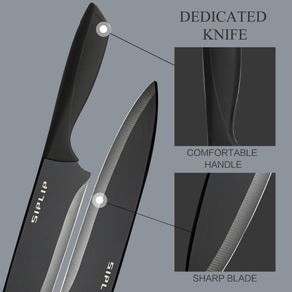 Kitchen Knife Set with Magnetic Knife Holder, 15 Pieces High Carbon Stainless Steel Sharp Kitchen Knife Set Including Chef'S Knife, Bread Knife, Serrated Steak Knife Set4