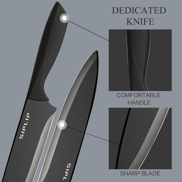 Kitchen Knife Set with Magnetic Knife Holder, 15 Pieces High Carbon Stainless Steel Sharp Kitchen Knife Set Including Chef'S Knife, Bread Knife, Serrated Steak Knife Set4