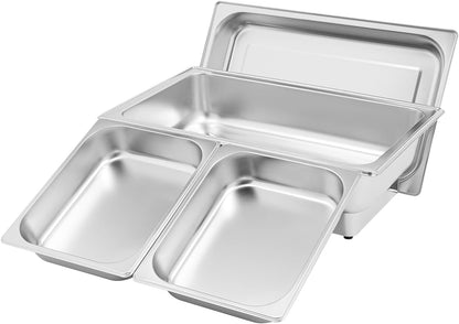 9L 2-Compartment Electric Chafing Dish, 110V Buffet Food Warmer, 600W Stainless Steel Electric Food Heating Tray with Touchscreen Temperature Control for Catering Banquet Party and Home Use3