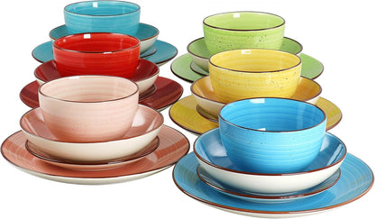 Sebastian round Stoneware Dinnerware Set in Assorted Colors (18 Piece)2