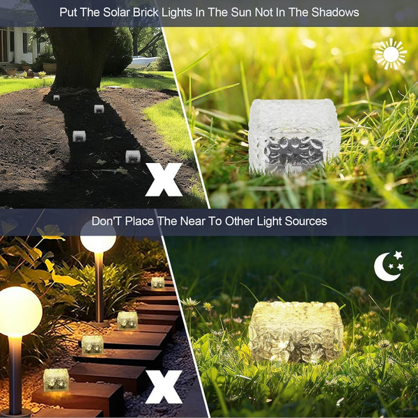 Solar Brick Lights-Outdoor Solar Lights for Yard 6 Pack Garden Decor7