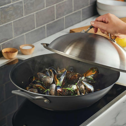 A1 Series W/Scratchdefense Nonstick Induction Wok with Lid, 14-Inch, Wok Pan with Lid, Graphite2