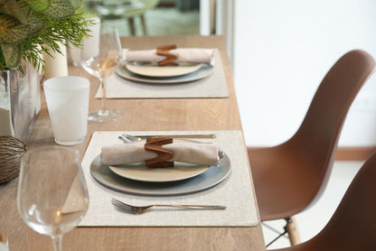 Faux Cotton Linen Placemats Set of 6, Cloth Washable Farmhouse Dining Table Mats for Indoors & Outdoors, Easy to Clean, Neutral Beige, 13 X 19 Inch9