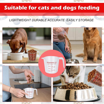 2Pcs Plastic 1 Cup Measuring Cup,Dog Food Measuring Scoop 1 Cup Scoop for Dog Cat or Bird Foods6