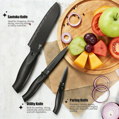 Kitchen Knife Set, 3 Pieces Chef Knives, for Meat/Vegetables/Fruits, Chopping/Slicing/Dicing/Cutting3