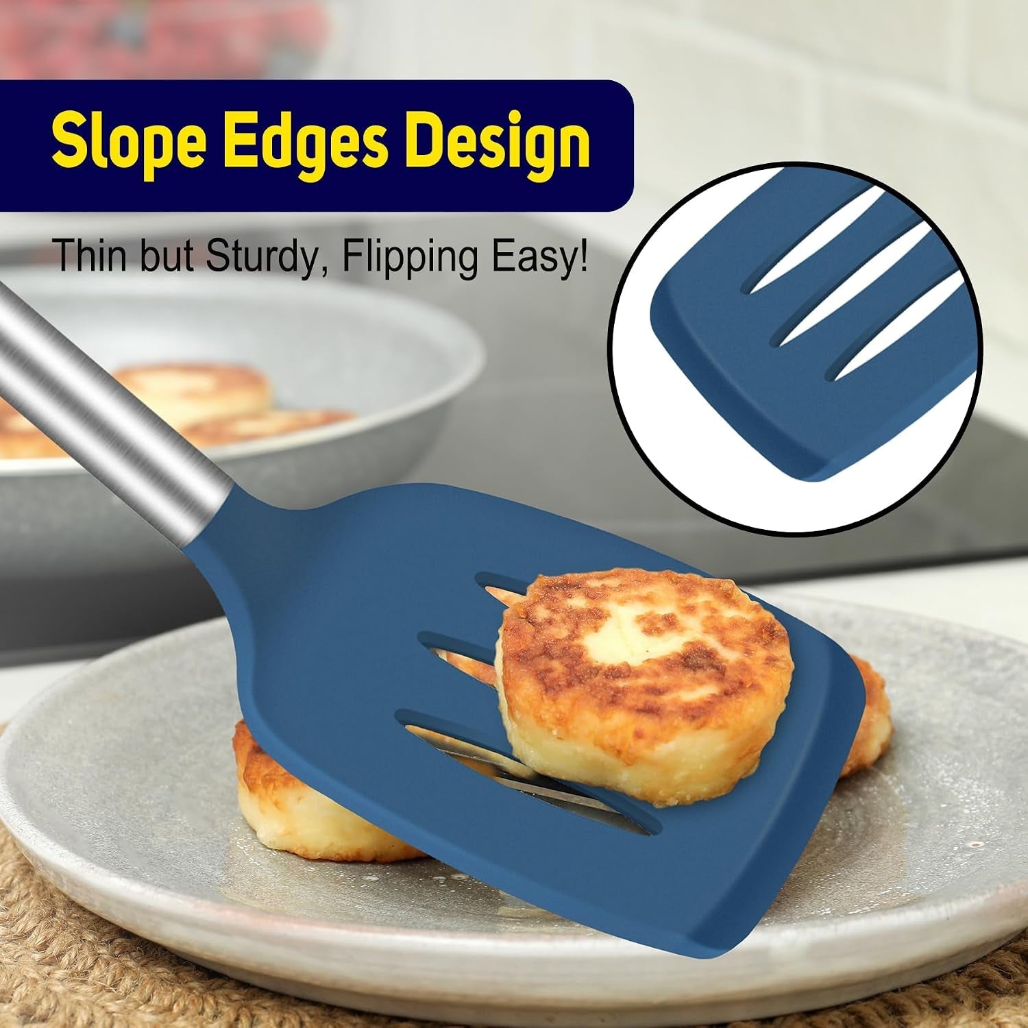 silicone-spatula-set-of-2-heat-resistant-600-f-bpa-free-kitchen-saptulaturner-with-stainless-steel-handles-slotted-solid-spatulas-for-nonstick-cookware-13-7-inch-classic-blue