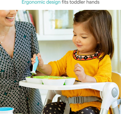 ® Raise™ Toddler Fork and Spoon Utensil Set, Rest Keeps Tip off Table, BPA Free, 4 Pack, Pink/Purple2