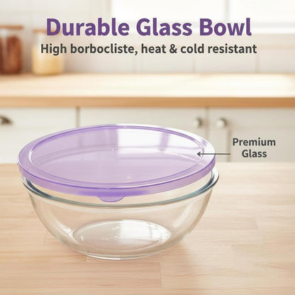 6QT Extra Large Glass Mixing Bowls Clear Glass Salad Cooking Bowls for Kitchen Salad Bread Storage with 8Oz Small Bowls,Ideal for Kitchen Storage ﻿7
