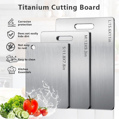 Titanium Cutting Board, 3 PCS Titanium Cutting Boards for Kitchen, Non Toxic, Double-Sided Food Grade Chopping Board for Outdoor Camping(15.6" X 11", 13" X 9.3", 11.8" X 7.8")5