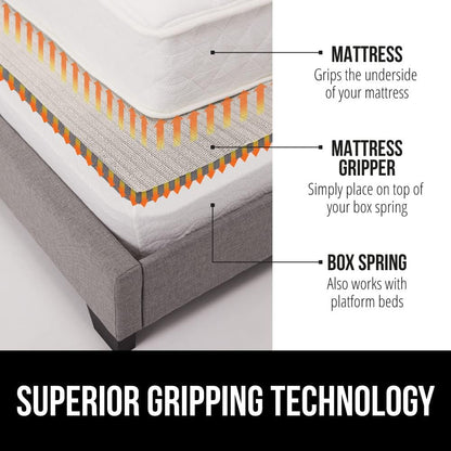 GORILLA GRIP Non Slip Mattress Gripper, 54X72 Queen, Prevents Mattresses from Sliding on Box Spring for Secure Fit, Pads Grip Cushions and Help Reduce Slipping, Breathable Design, Easy Trim Pad, Gray2
