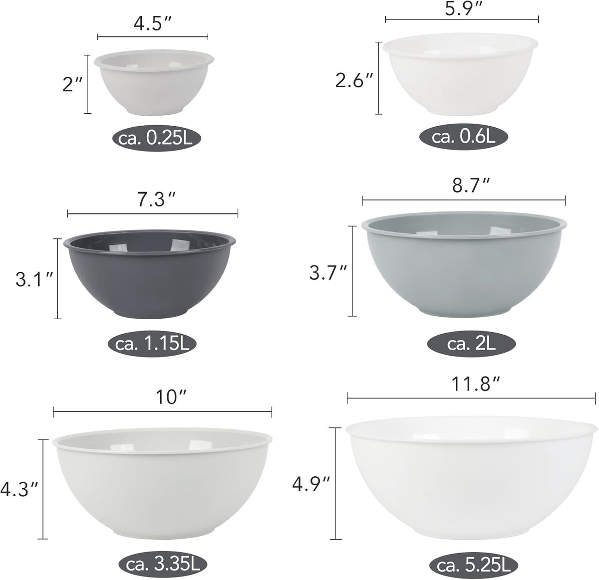 bpa-free-plastic-round-mixing-bowl-with-lids-12-pack-nesting-bowls-with-lids-set-microwave-and-dishwasher-safe-prep-serving-bowls-great-for-mixing-baking-serving-white-12pcs