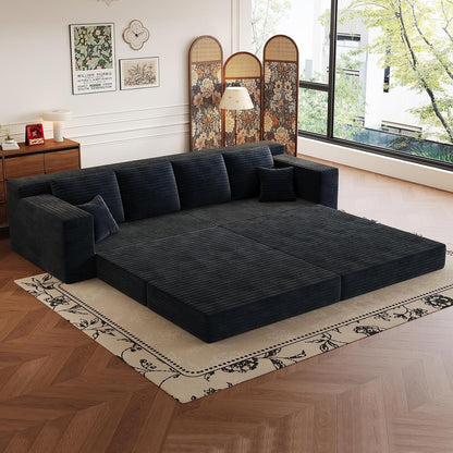 106”Modular Sectional Sofa, Cloud Sectional Couch with Deep Seat, Modern Modular L-Shape Sofa Couch with Ottoman,Upholstered Boneless Couches for Living Room Bedroom No Assembly Required3