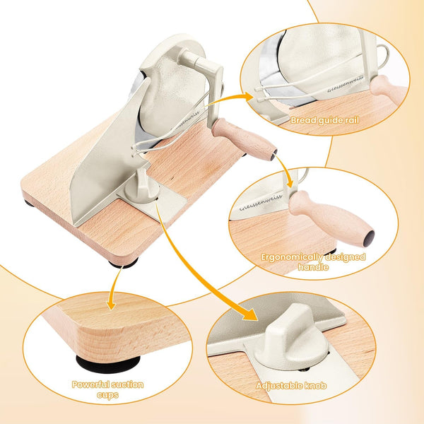 Stainless Steel Bread Slicer, Adjustable Manual Sourdough Bread Cutter with Hand Crank, Precise Thickness Control for Homemade Bread, Toast, Bagels and Loaves, Kitchen Bread Slicing Tool3