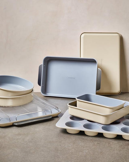 Caraway Non-Stick Ceramic-Coated 9" Circle Pan | Naturally Slick Ceramic Coating, Non-Toxic, PTFE and PFOA Free, Perfect for Birthday Cakes, Tartes, and More, Navy7