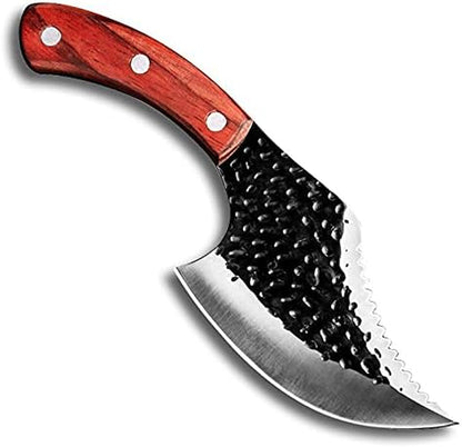 Meat Cleaver Knife, Forged Small Scimitar to Cut Meat Butcher and Boning Knife Hammered Household Outdoor Sliced Fish Slaughter Small Kitchen Knife1