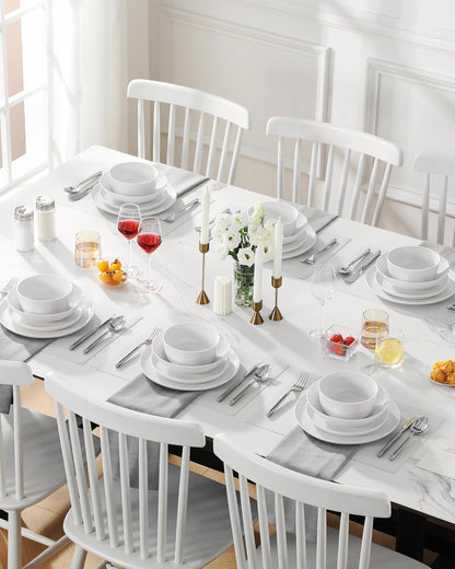 24-Piece Dinnerware Set for 6, White Porcelain Dishes9