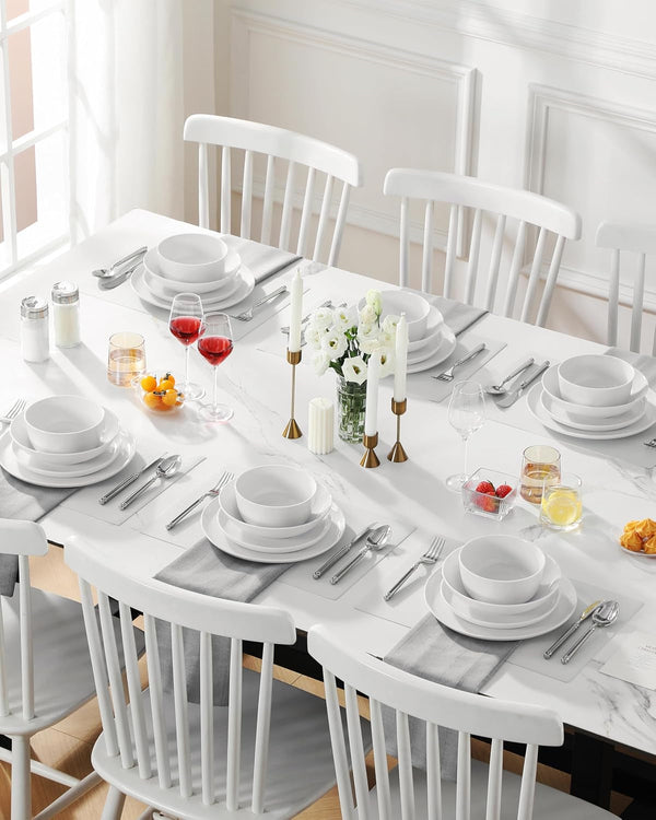 24-Piece Dinnerware Set for 6, White Porcelain Dishes9