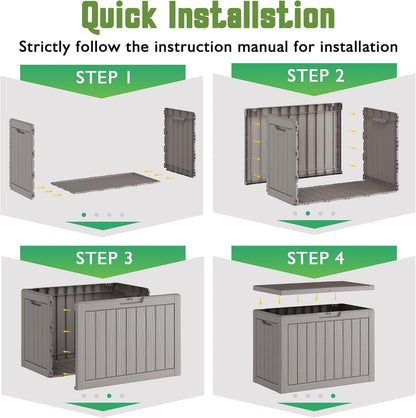 Outdoor Storage Waterproof Deck Box for Patio (45 Gallon, Grey) | Lockable outside Storage Boxes for Cushion, Resin Weatherproof Garden Storage Bin, Package Delivery Box6