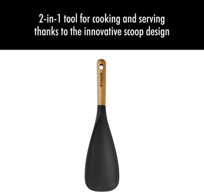 Staub Silicone with Wood Handle Cooking Utensil, Multi-Function Spatula Spoon2