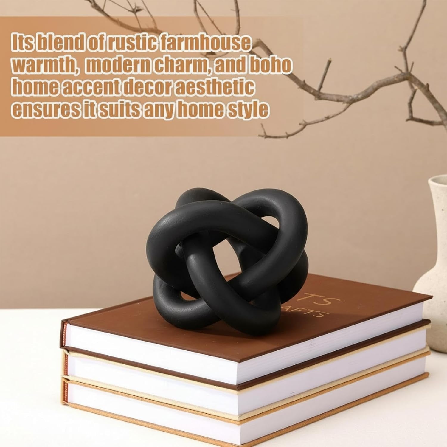 3-link-wood-knot-decor-rustic-table-shelf-home-decor-accents-black-hand-carved-chain-link-boho-decorative-knot-for-coffee-table-bookshelf-modern-rustic-accents-for-living-room-bedroom