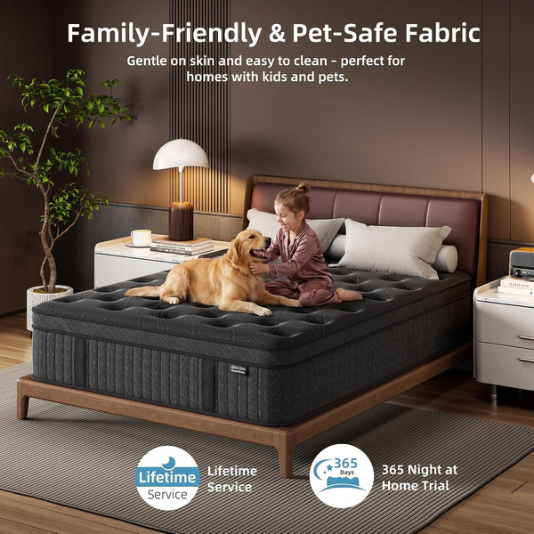 Queen Mattress 12 Inch, Hybrid Spring Mattress, Medium Firm8