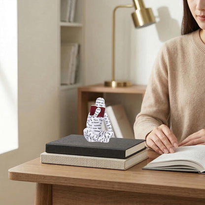 Bookshelf Decor Thinker Statue Set of 3, Abstract Reading Figurines for Bookcase, Reading Nook Decor, Office Bookshelf Decor, Living Room, Coffee Table, Shelf, Desk Decor8