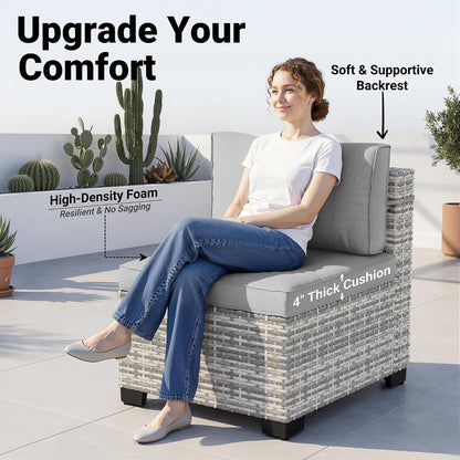 Outdoor PE Wicker Rattan Modular Patio Sectional Sofa Set6