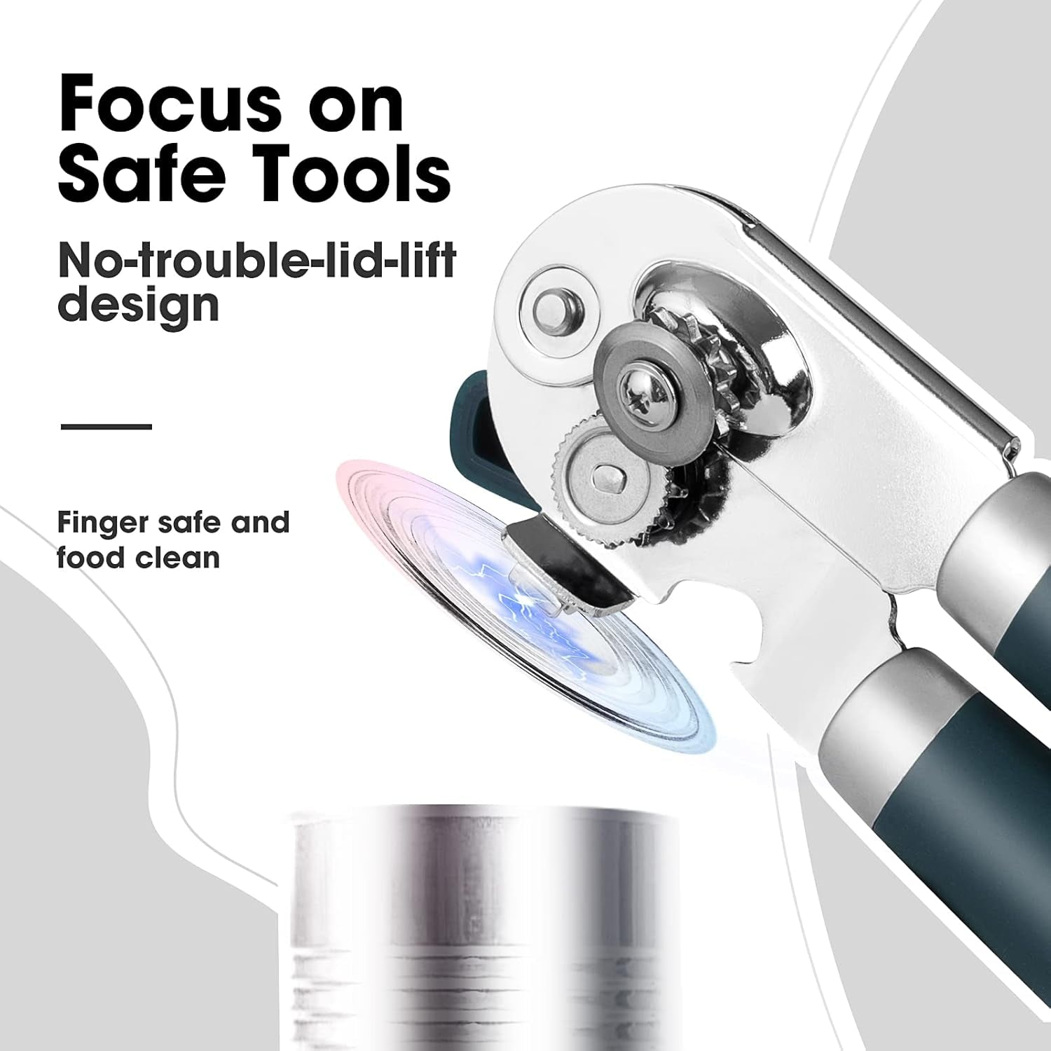 heavy-duty-hand-can-opener-manual-with-magnet-lid-remover-green-razor-sharp-carbon-steel-blade-precise-smooth-cutting-gear-big-effort-saving-knob-soft-grip-handle-built-in-bottle-opener