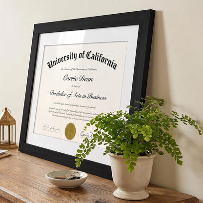 11X14 Diploma Frame with Shatter-Resistant Glass - Use as 8.5X11 Frame with Mat or Display 11X14 Documents without Mat - Certificate Frames with Engineered Wood for Wall Display - Black6