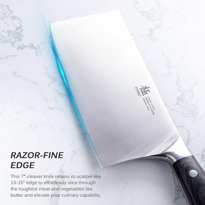 7" Cleaver Knife - Japanese High Carbon Steel Meat Vegetable Knife3