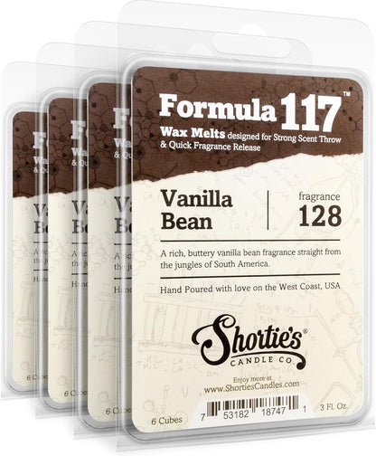 Vanilla Bean Premium Wax Melts 4 Pack - 12 Oz., Strong & Long Lasting, Non-Toxic - Made with Essential & Natural Oils - Formula 1171