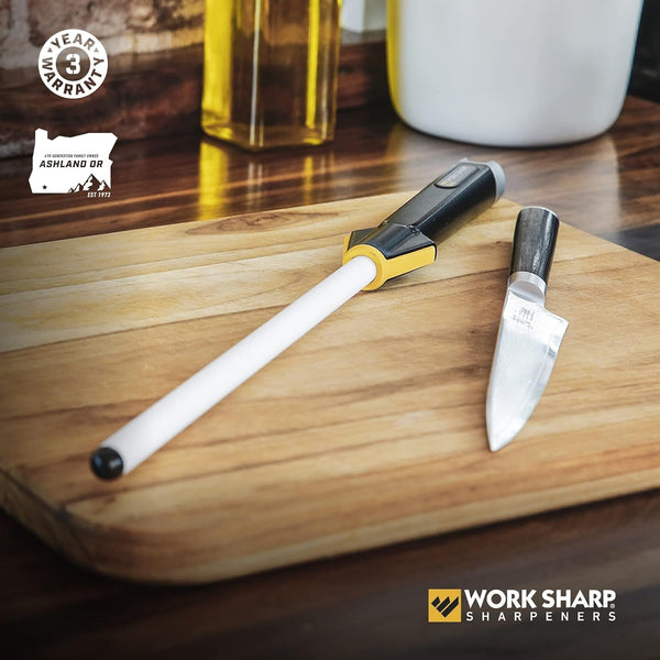 Kitchen Ceramic Honing Rod - Angle Guided - for Chef, Santoku, Paring, & Serrated Knives Black2