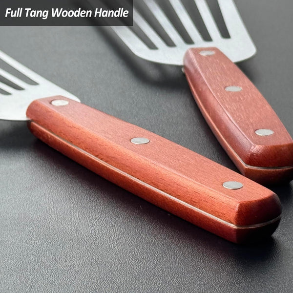 Fish Spatula Turner, Stainless Steel Slotted Spatulas Set - 3"X6"+4"X8"5
