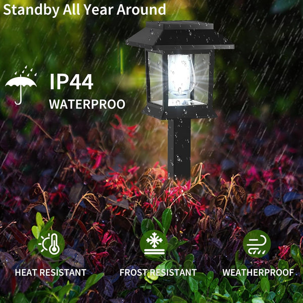 Solar Pathway Lights Outdoor,12 Pack Cool White 6000K Solar Lights,4
