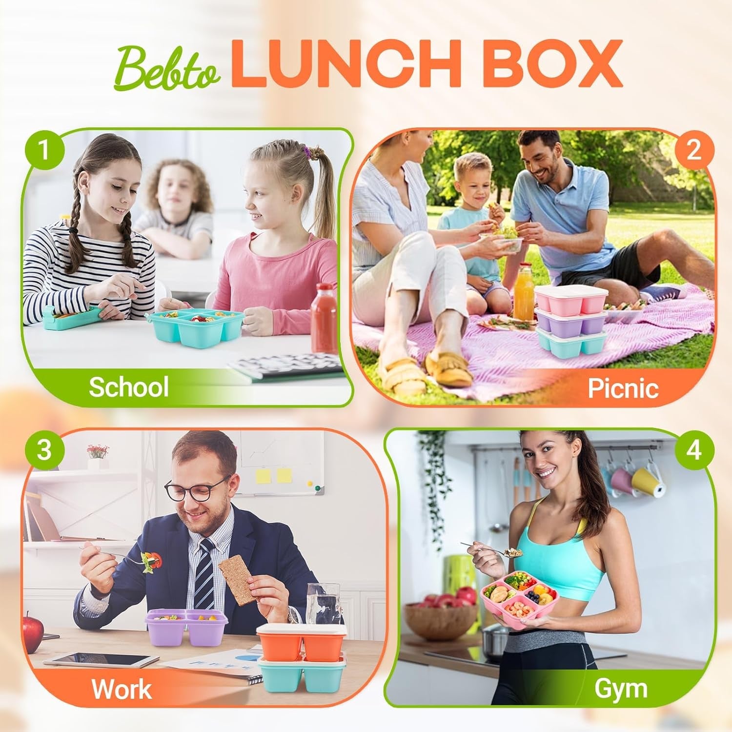 bento-box-adult-lunch-box-4-pack-4-compartment-snack-containers-reusable-meal-prep-stackable-bpa-free-lunch-containers-for-home-work-travel-4-color