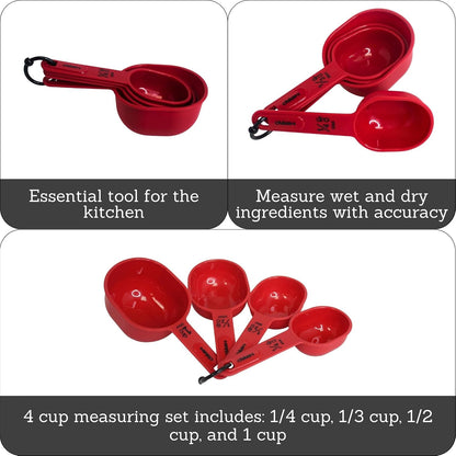 4 Piece Nested Measuring Cups Set, Red2