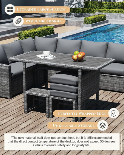 Patio Furniture Set with Waterproof Cover, 7 Pieces Outdoor Sectional6