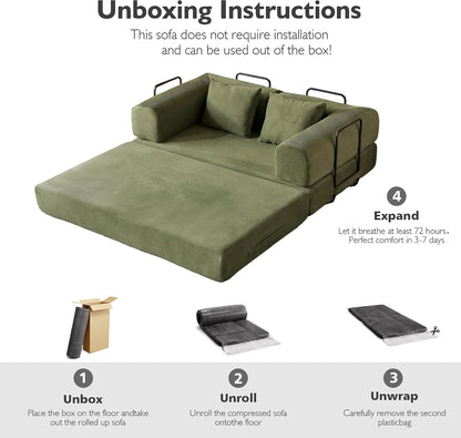 59In Boneless Couch Convertible Futon Sofa Bed Queen for Small Space4