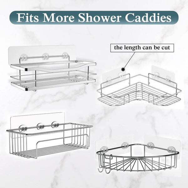2 Pack Transparent Shower Caddy Adhesive for Replacement, No Drilling , Soap Holder, Bathroom Storage Shelves and Kitchen Racks6