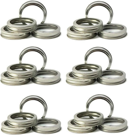 Regular Mouth Mason Jar Replacement Rings or Tops 24Pcs for Tinplate Metal | Durable & Rustproof Bands/Rings for Mason Jar, Jar, Canning Jars,Storage (Set of 24 Regular Mouth)1