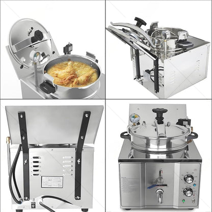 Electric Pressure Fryer, High-Pressure Chicken Fryer with Safety Features, Stainless Steel Countertop Deep Fryer for Crispy Fried Delicacies, Commercial-Grade5